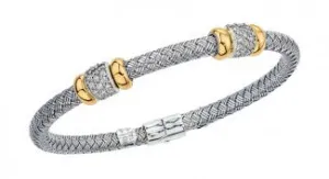 Alisa Sterling Silver & 18k Bangle Bracelet