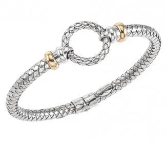 Alisa Sterling Silver & 18k Bangle Bracelet