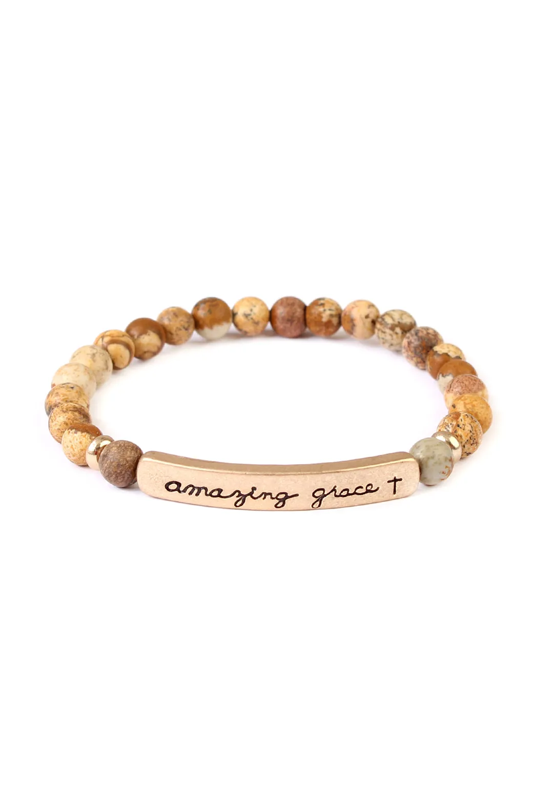 AMAZING GRACE NATURAL STONE STRETCH BRACELET