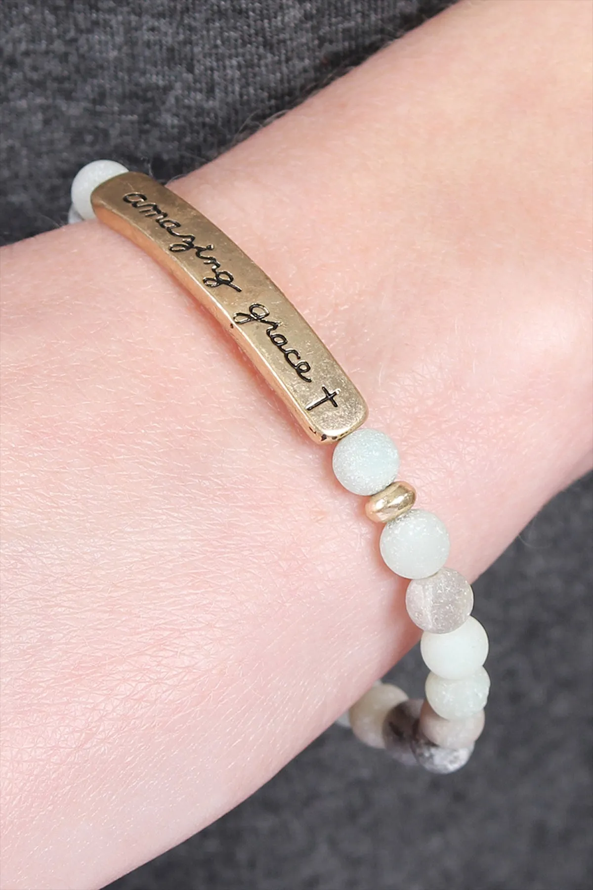 AMAZING GRACE NATURAL STONE STRETCH BRACELET