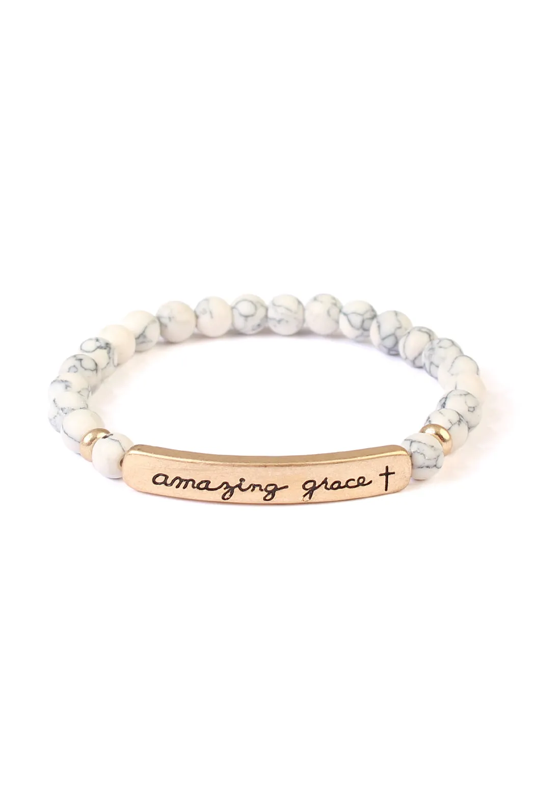 AMAZING GRACE NATURAL STONE STRETCH BRACELET