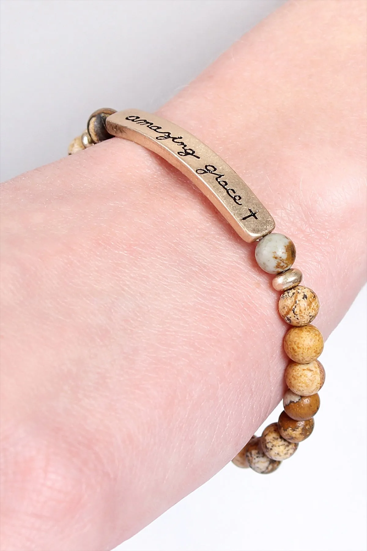 AMAZING GRACE NATURAL STONE STRETCH BRACELET