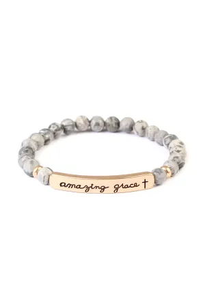 AMAZING GRACE NATURAL STONE STRETCH BRACELET