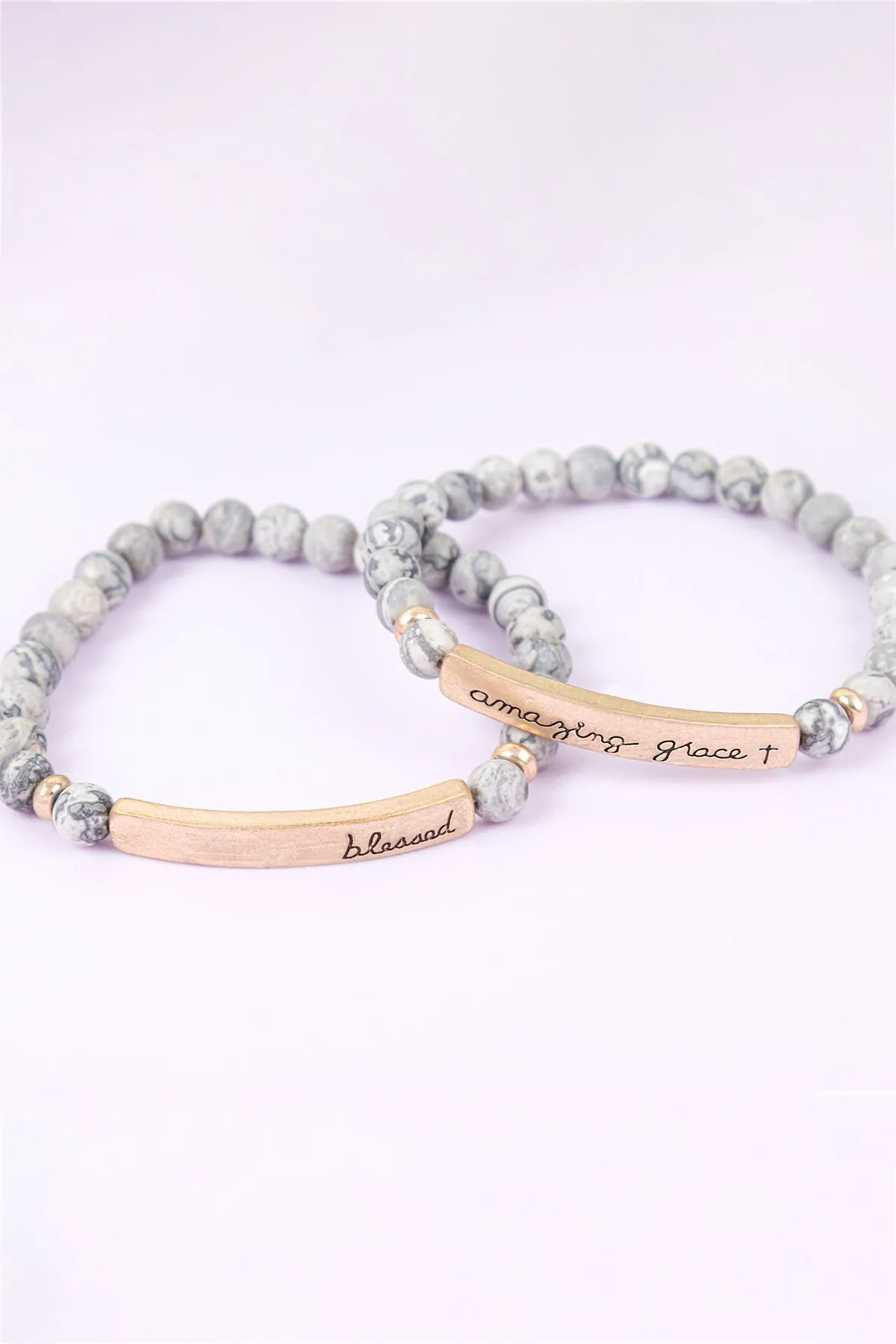 AMAZING GRACE NATURAL STONE STRETCH BRACELET
