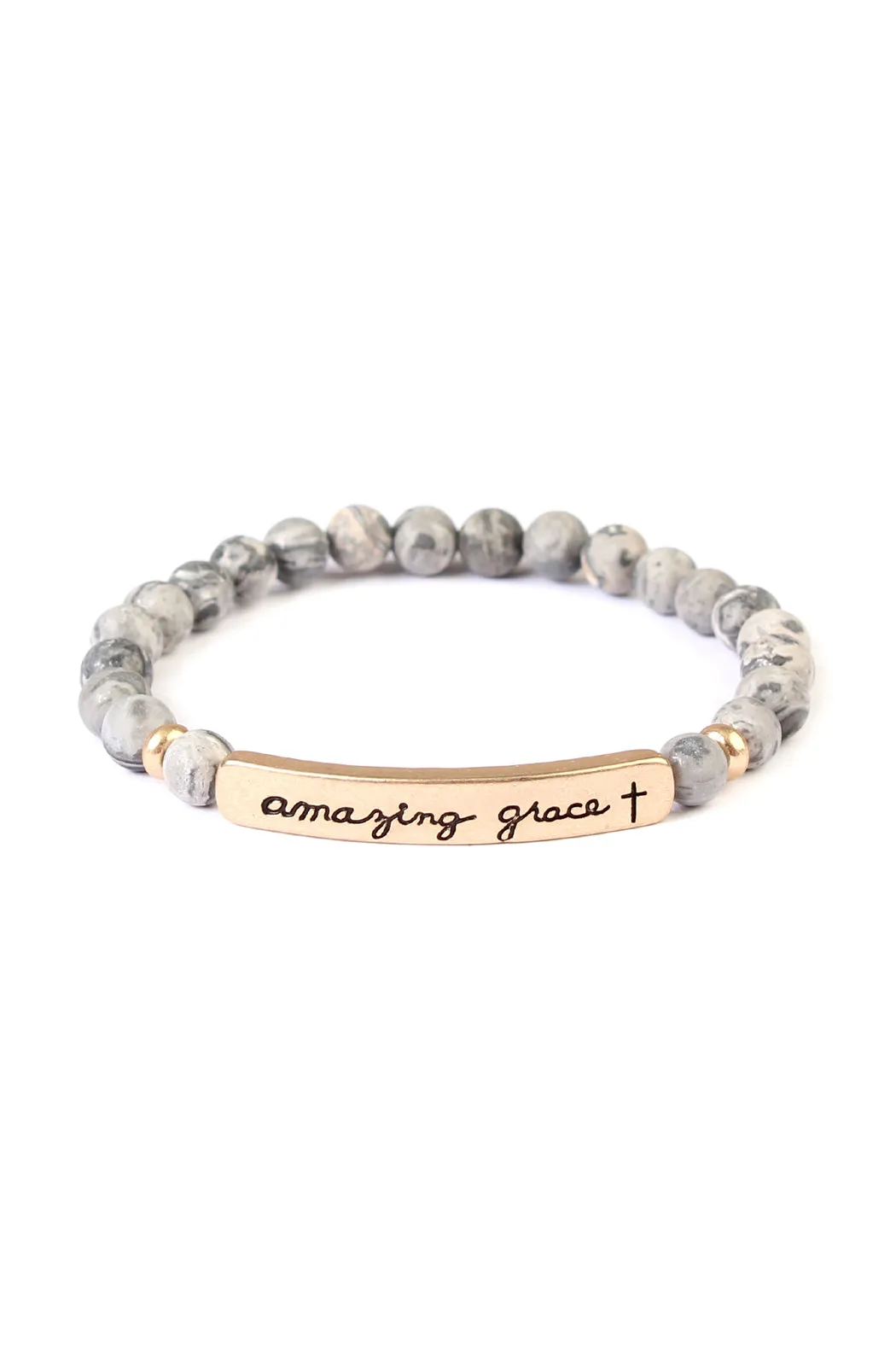 AMAZING GRACE NATURAL STONE STRETCH BRACELET