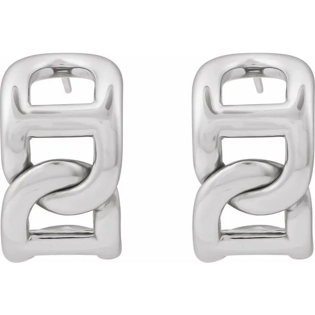 Anchor Chain Hoop Earrings