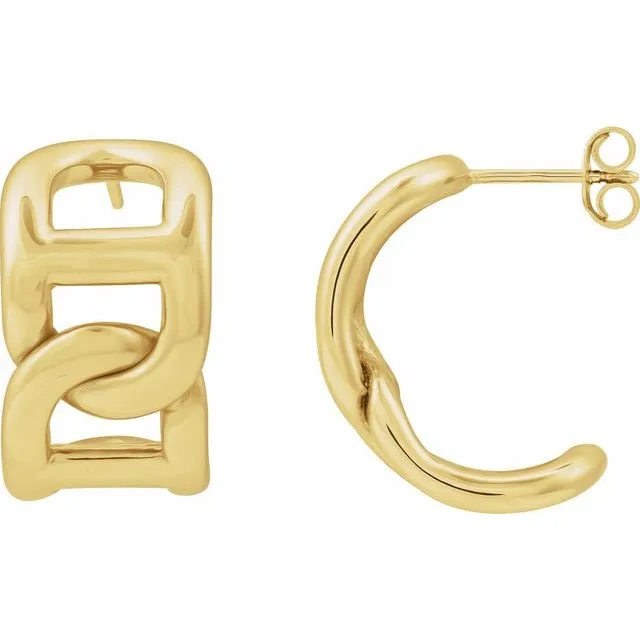 Anchor Chain Hoop Earrings