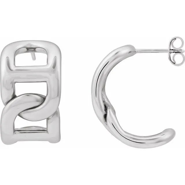 Anchor Chain Hoop Earrings