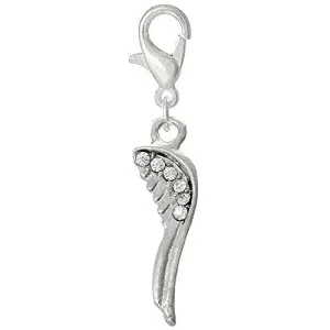 Angel Wing Clip On For Bracelet Charm for European Charm w/ Lobster Clasp