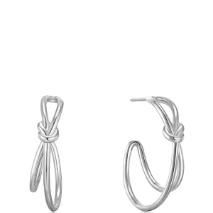 Ania Haie Forget Me Knot Silver Hoop Earrings