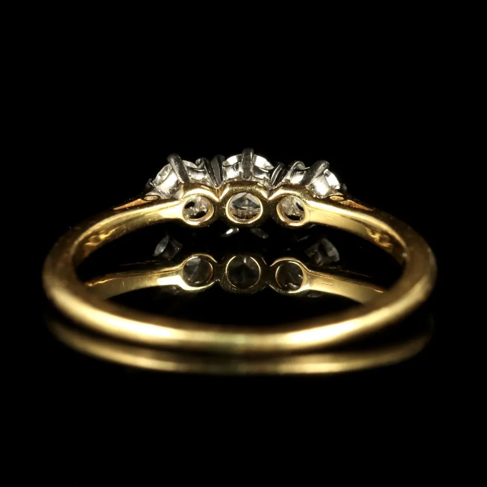 Antique Edwardian Trilogy Diamond Ring 18Ct Plat Circa 1915