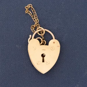 Antique Large Victorian Heart Padlock Pendant
