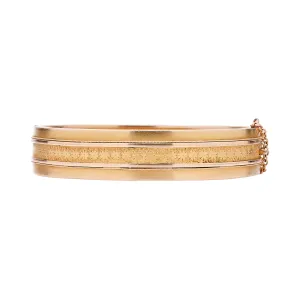 Antique Victorian 15k Banded Floral Repoussé Bangle Bracelet