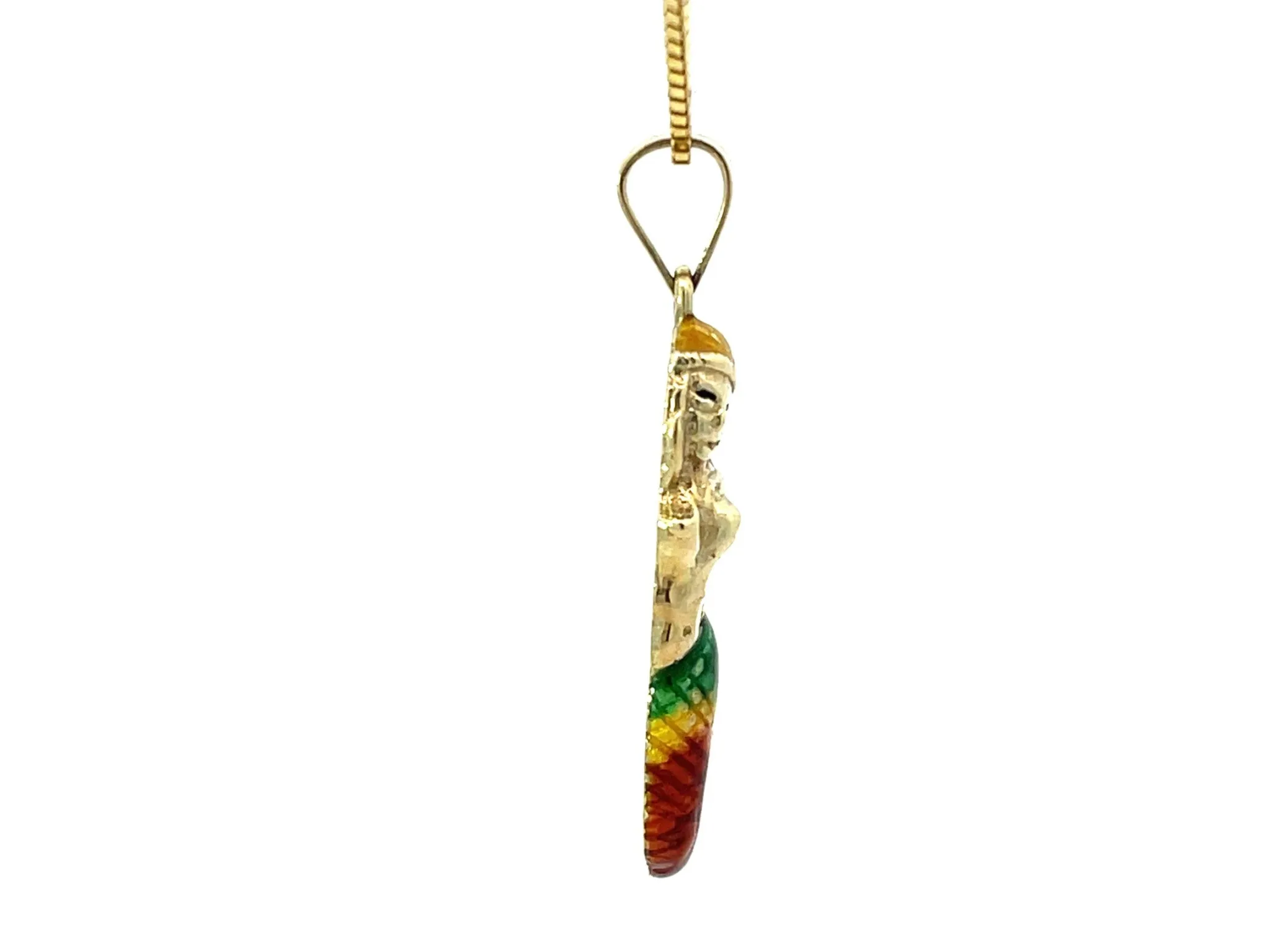 Ariel Enamel Necklace Solid 14K Yellow Gold