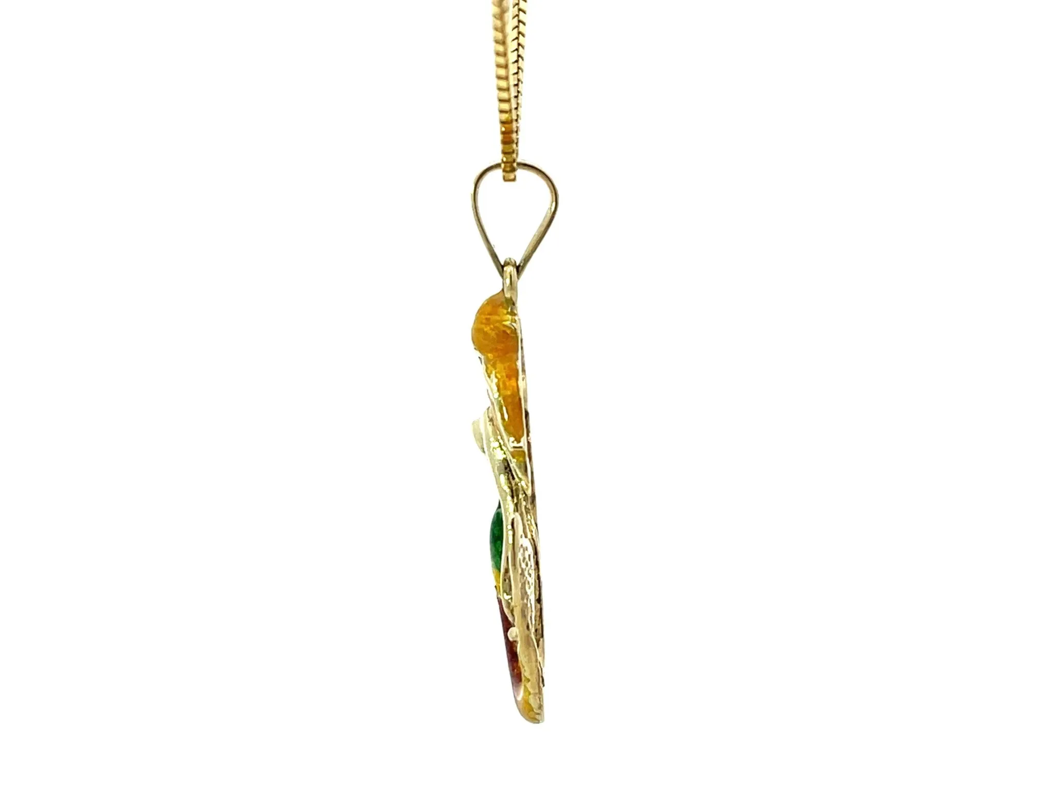 Ariel Enamel Necklace Solid 14K Yellow Gold