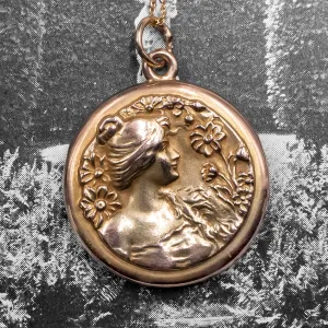 Art Nouveau Gibson Girl Locket c1880