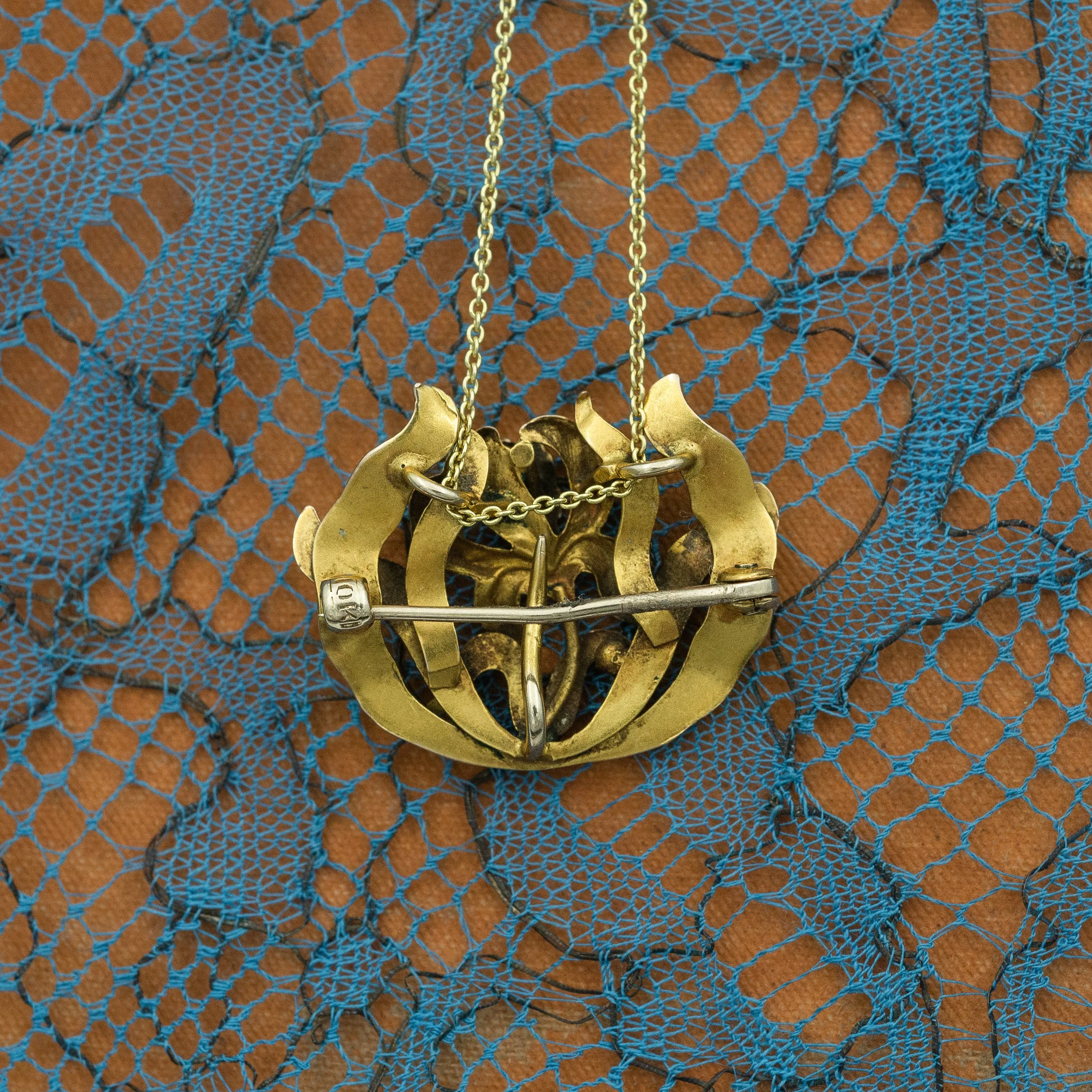 Art Nouveau Iris Watch Pin/Pendant c1880