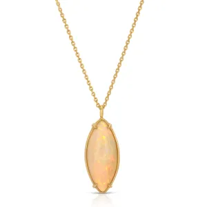 Aurora - One of a Kind Marquise Opal Necklace