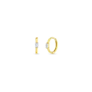Baguette CZ Little Girl's Huggie Earrings