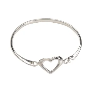 Bangle (Heart) - Sterling Silver Heart Bracelet for Child