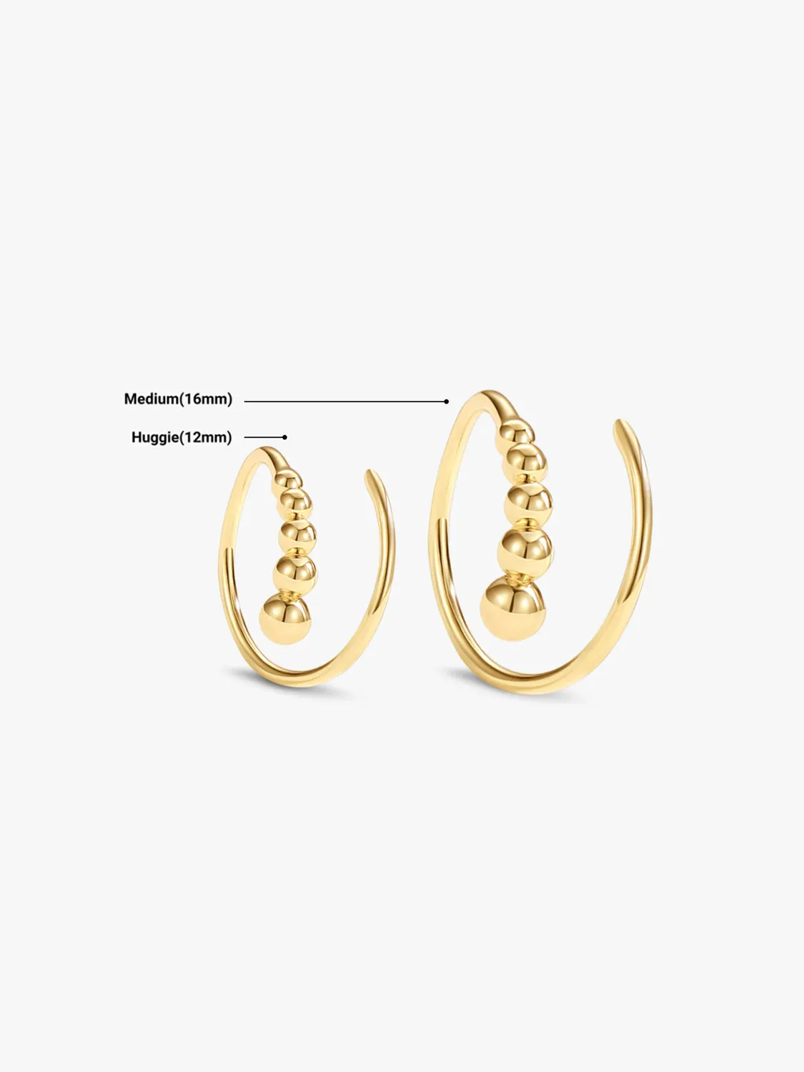 Beaded Double Hoops