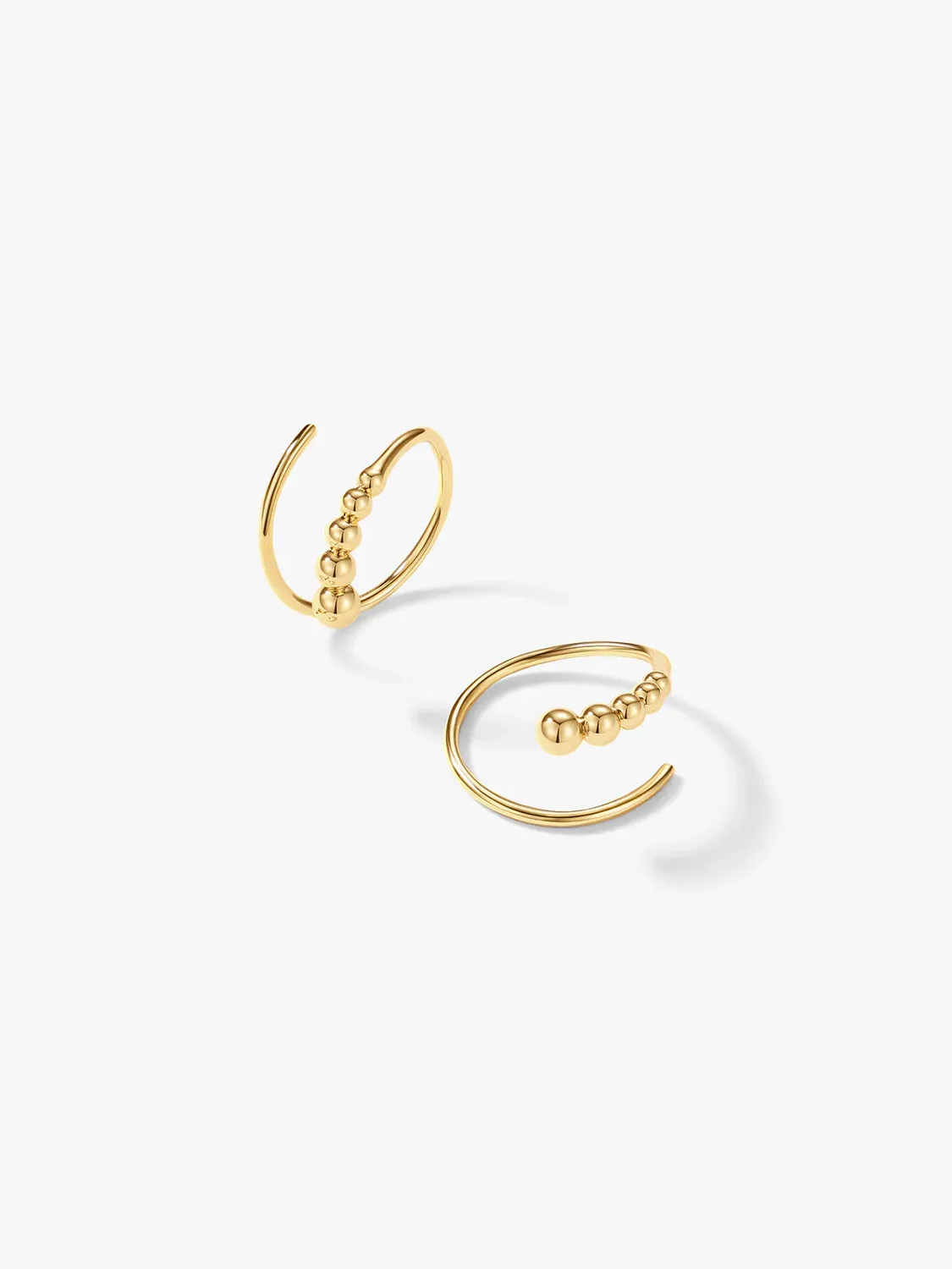 Beaded Double Hoops