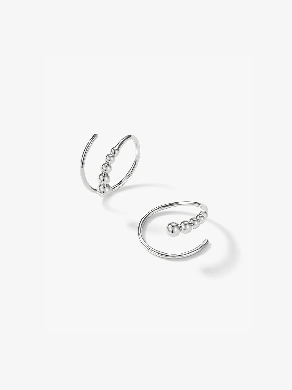Beaded Double Hoops