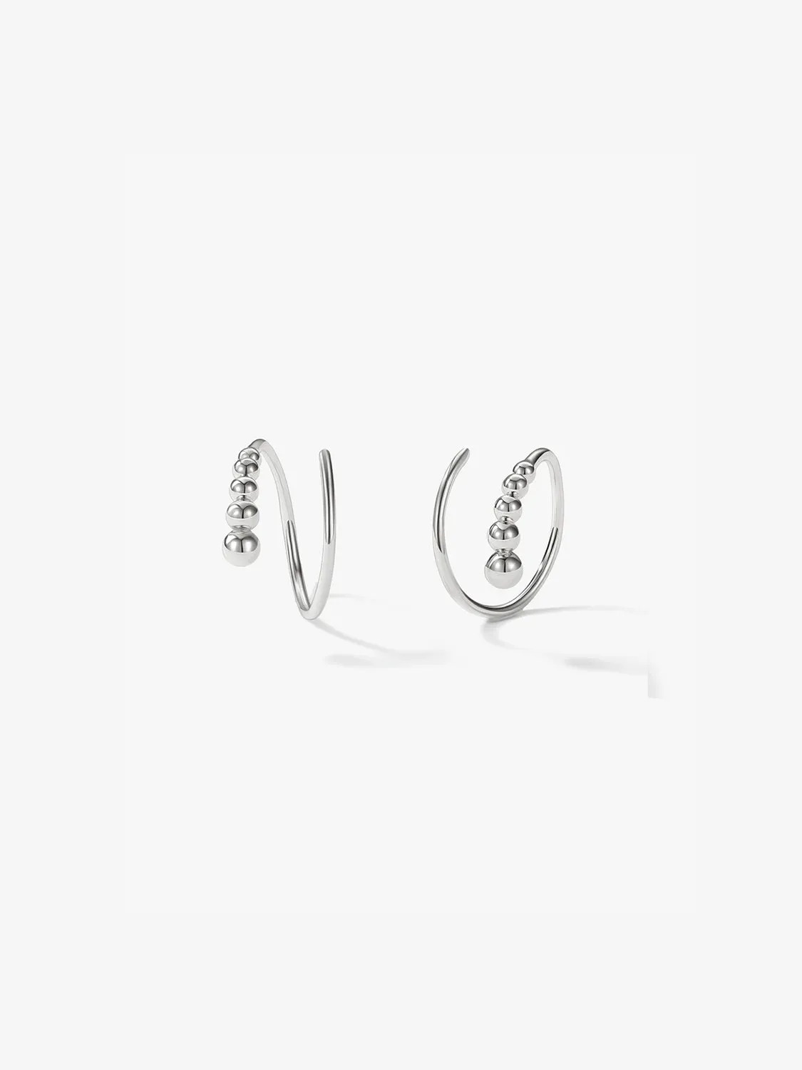 Beaded Double Hoops