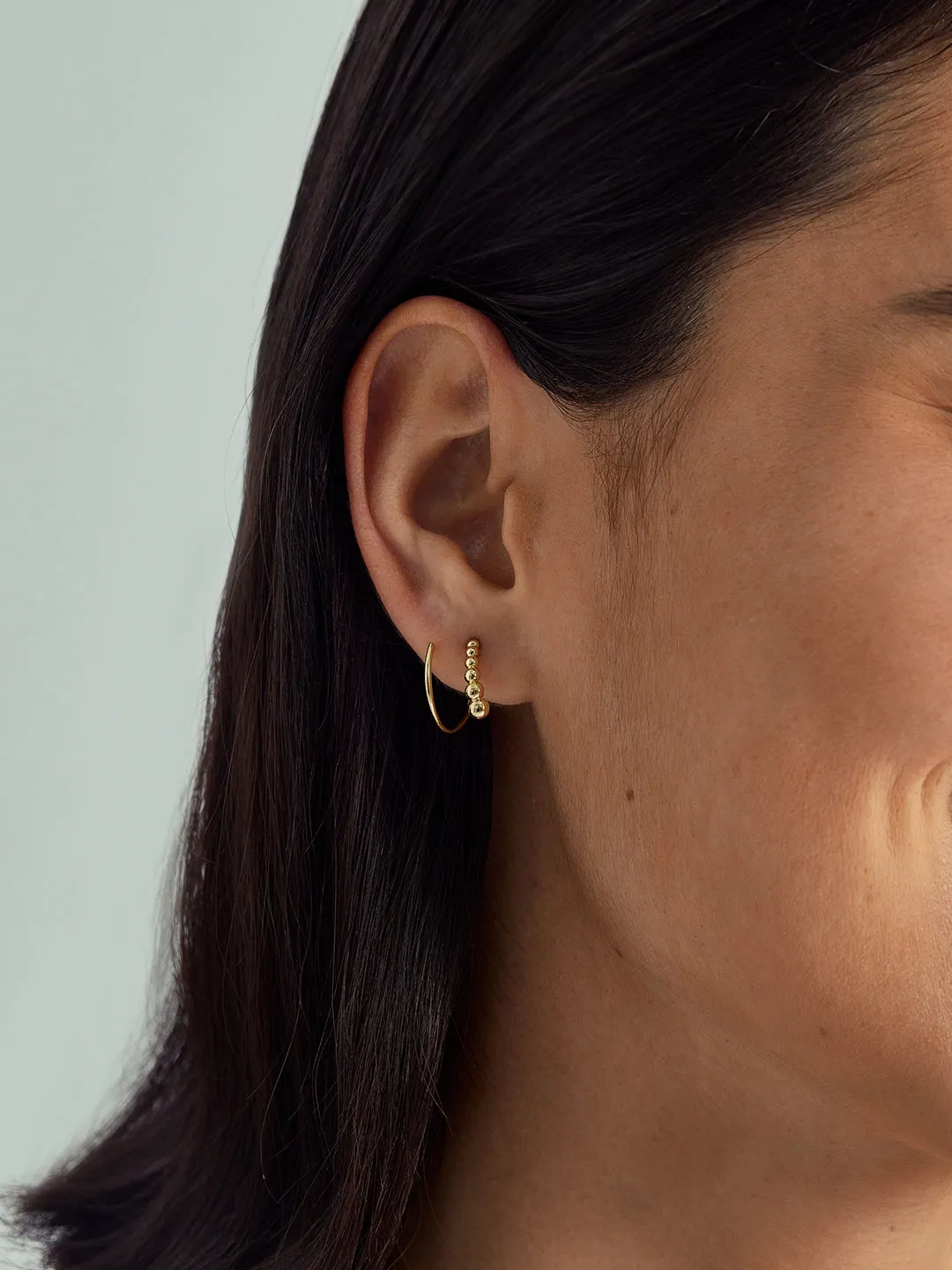 Beaded Double Hoops