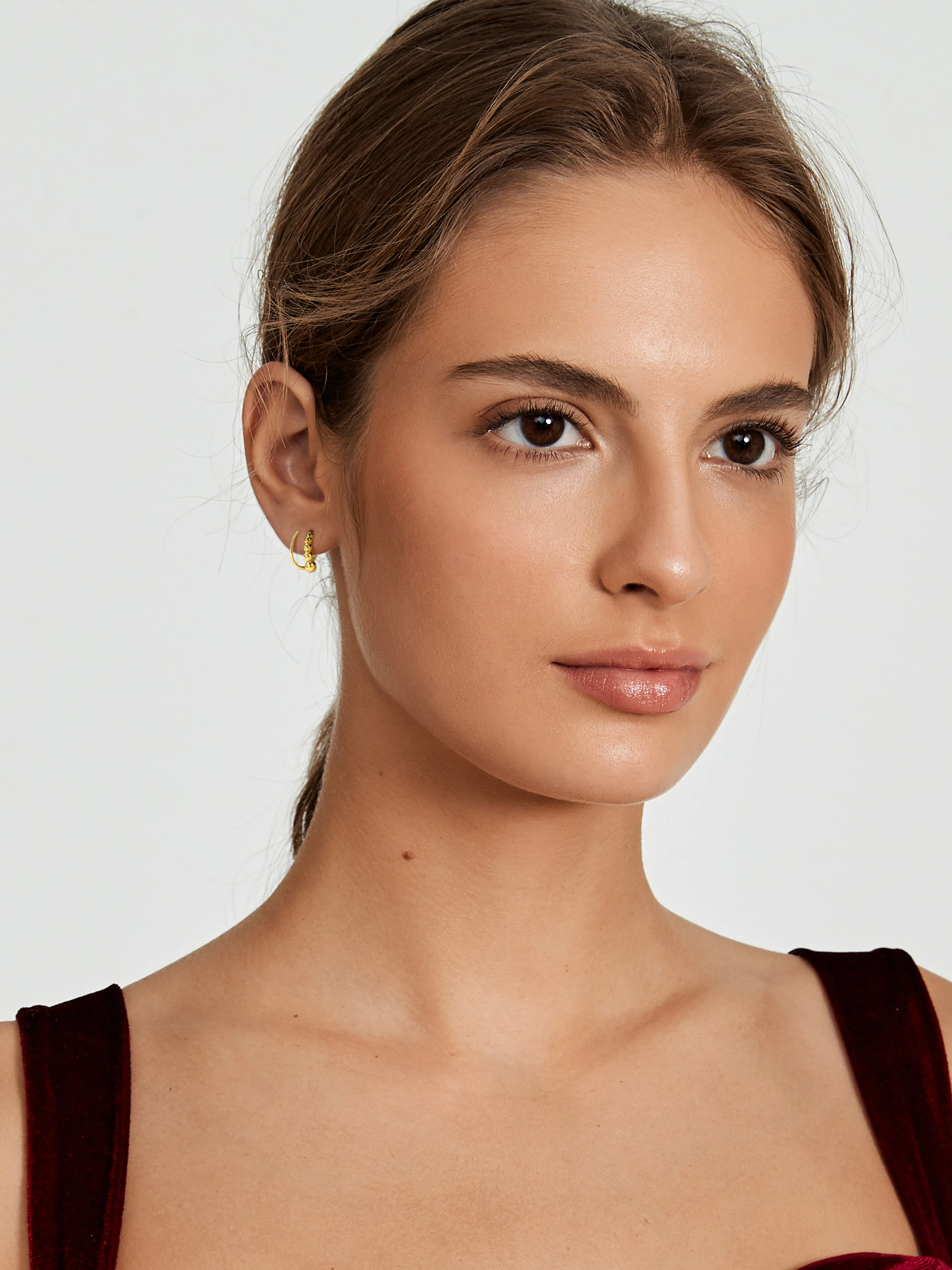 Beaded Double Hoops