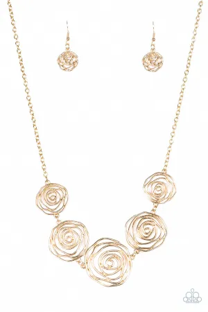Beat Around The ROSEBUSH - Gold Necklace