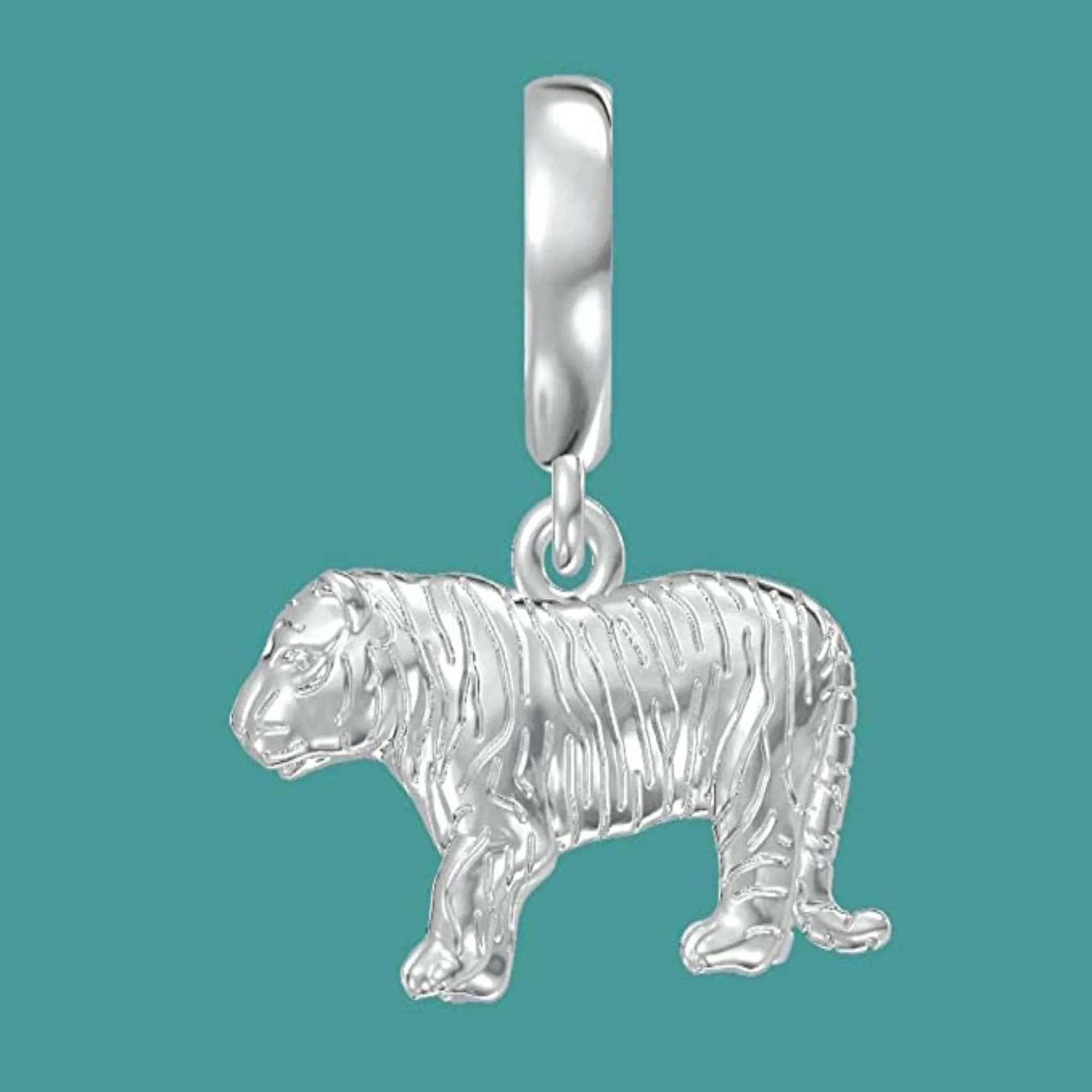 Bengal Tiger Big Cat Dangle Pendant Charm