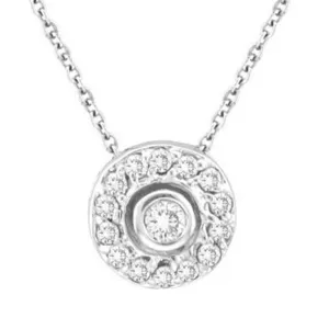 BEZEL DIAMOND PENDANT NECKLACE WHITE GOLD 14K GOLD (0.25 CTW)