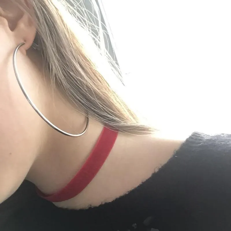 Big Circle Gold and Silver Luxury Woman 40mm 60mm 70mm 80mm Exaggerate Big Smooth Circle Hoop Earrings In Elegant Style