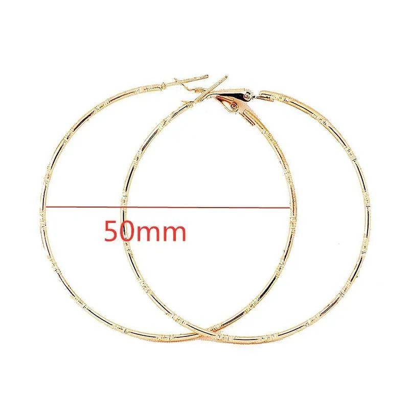 Big Circle Gold and Silver Luxury Woman 40mm 60mm 70mm 80mm Exaggerate Big Smooth Circle Hoop Earrings In Elegant Style
