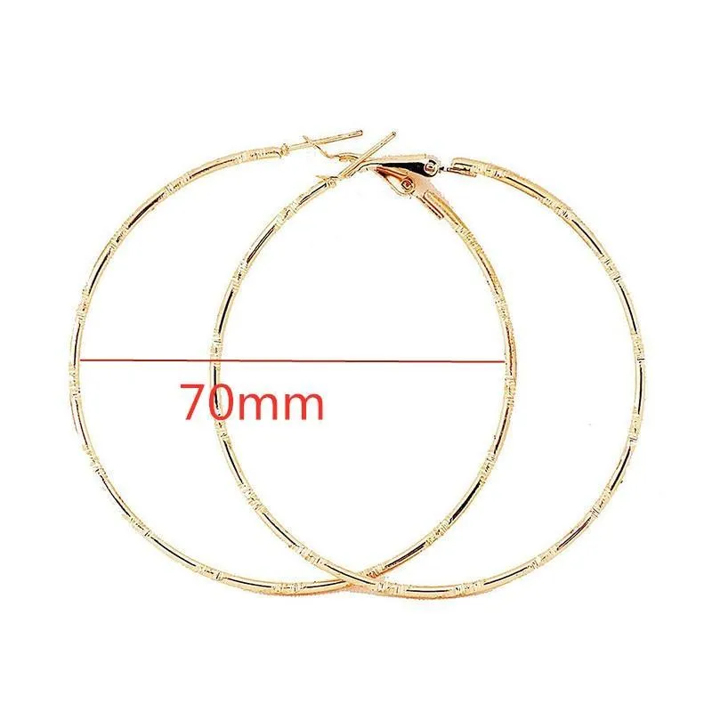 Big Circle Gold and Silver Luxury Woman 40mm 60mm 70mm 80mm Exaggerate Big Smooth Circle Hoop Earrings In Elegant Style