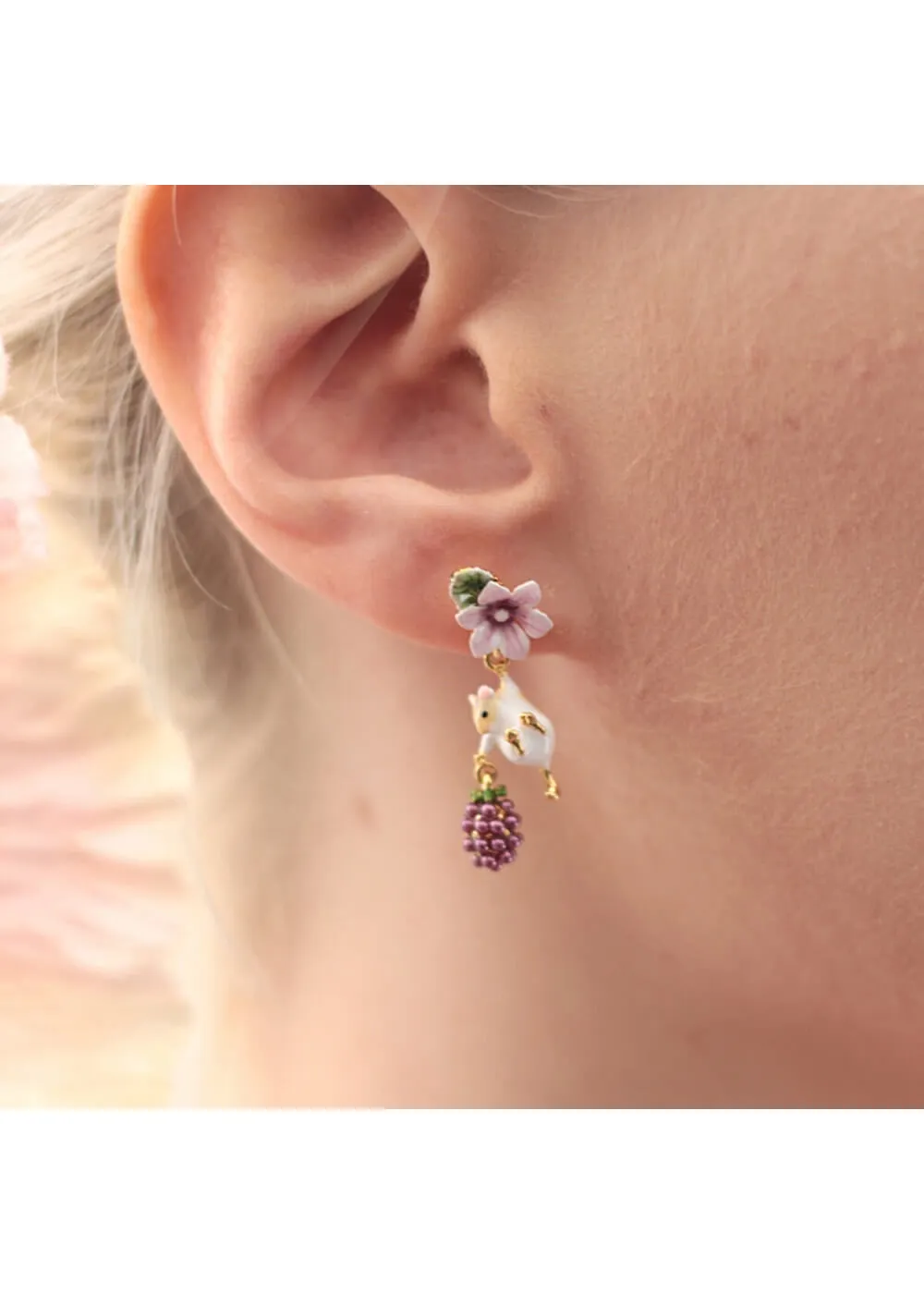 Bill Skinner Blackberry & Mouse Drop Earrings