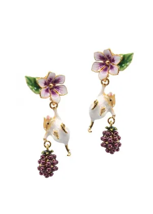 Bill Skinner Blackberry & Mouse Drop Earrings