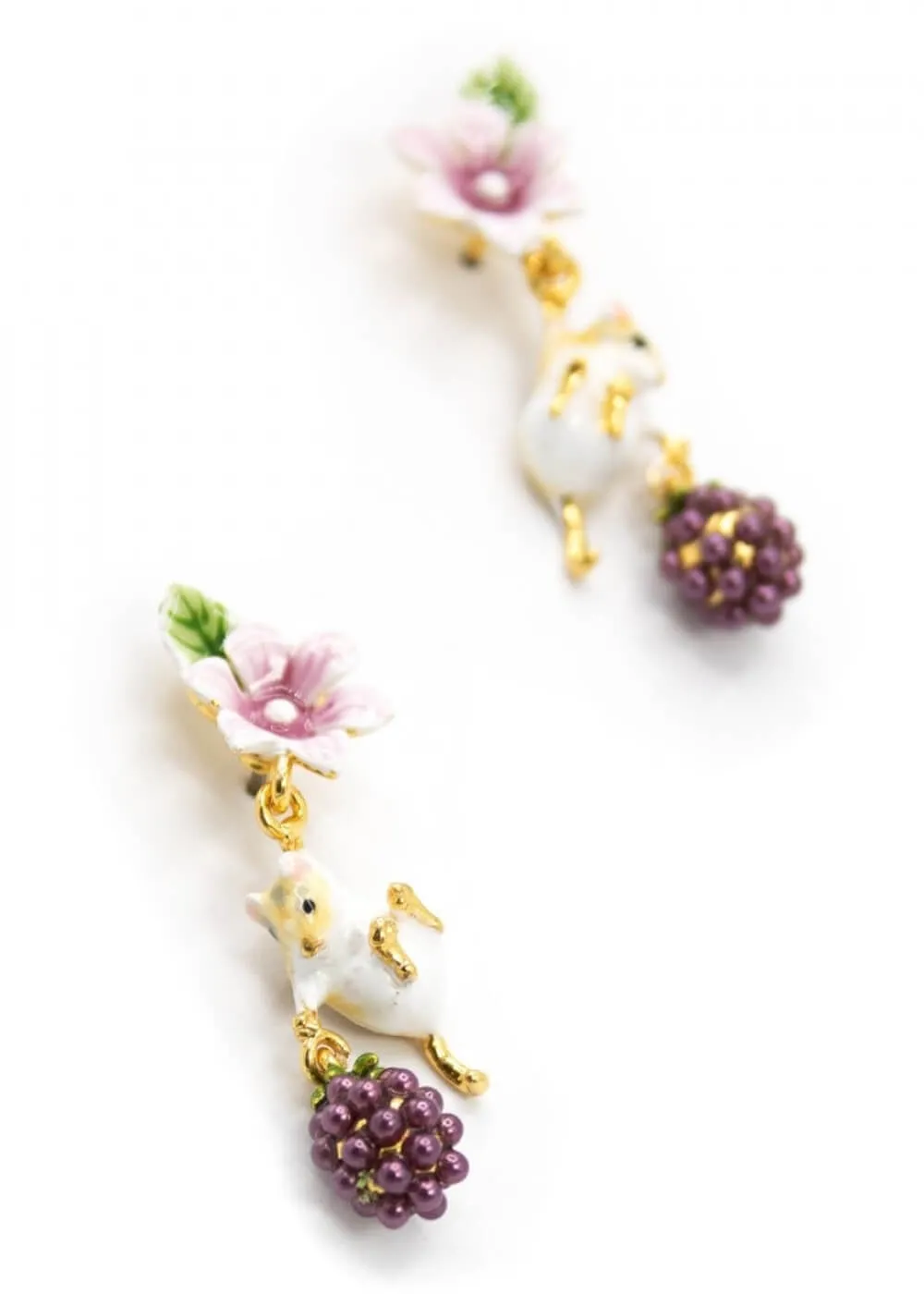 Bill Skinner Blackberry & Mouse Drop Earrings