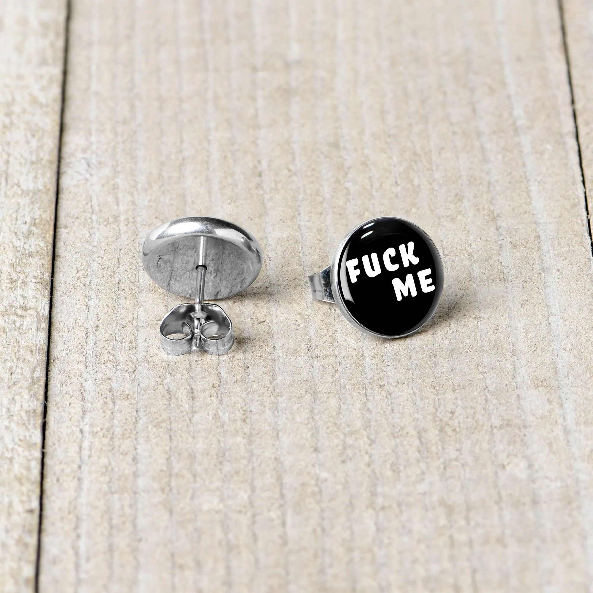 Black and White F*ck Me Stud Earrings