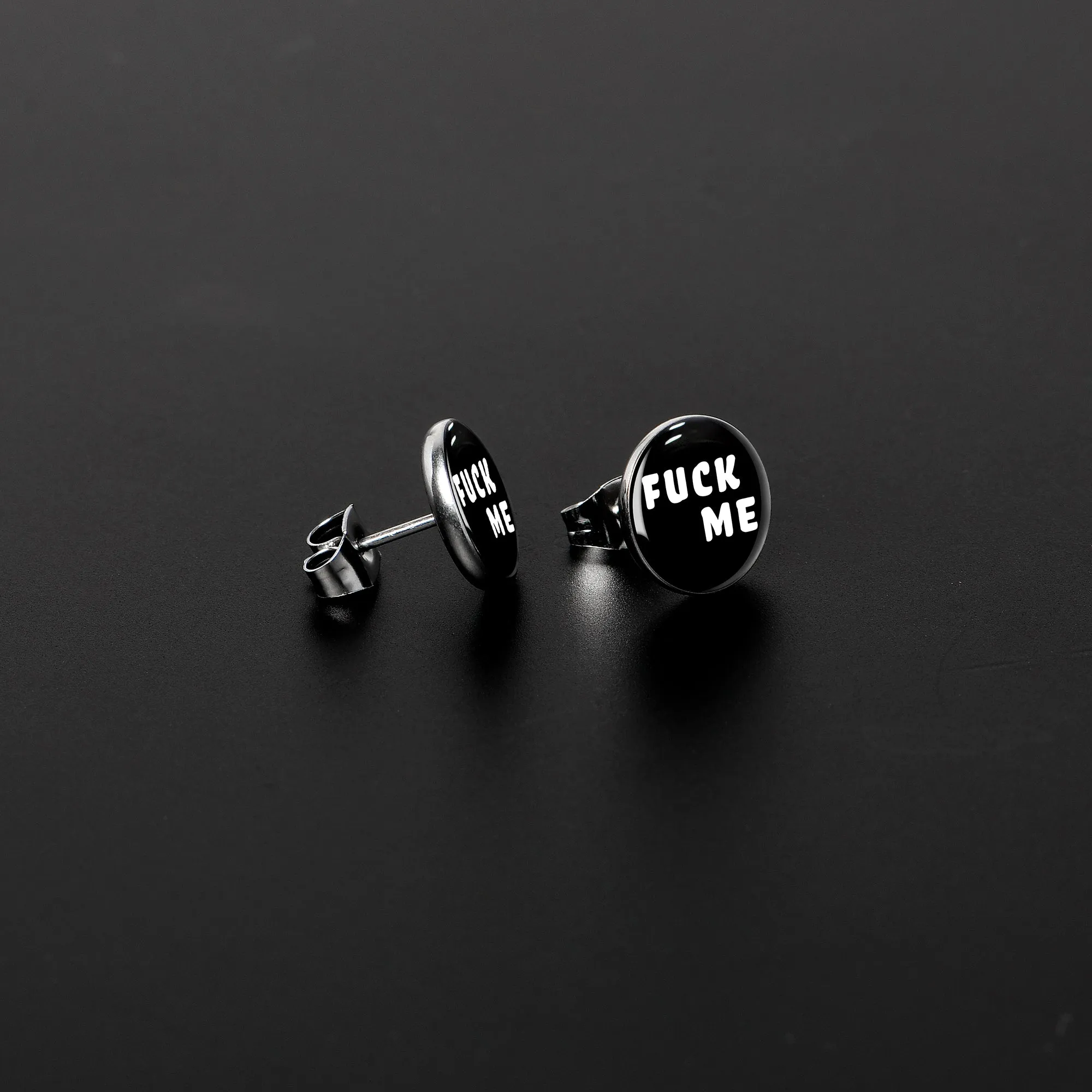 Black and White F*ck Me Stud Earrings