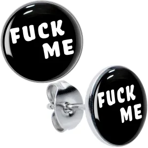 Black and White F*ck Me Stud Earrings