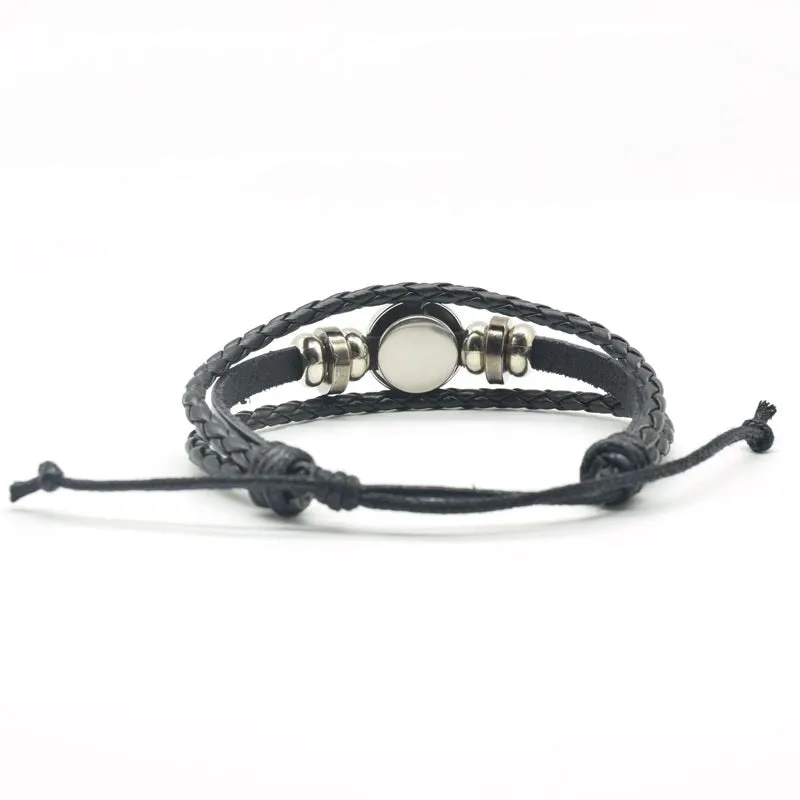 Black White Tai Chi Snap Button Bracelet Different Design Yin Yang Jewelry Steampunk Leather Bangle Weave Jewelry Bracelet
