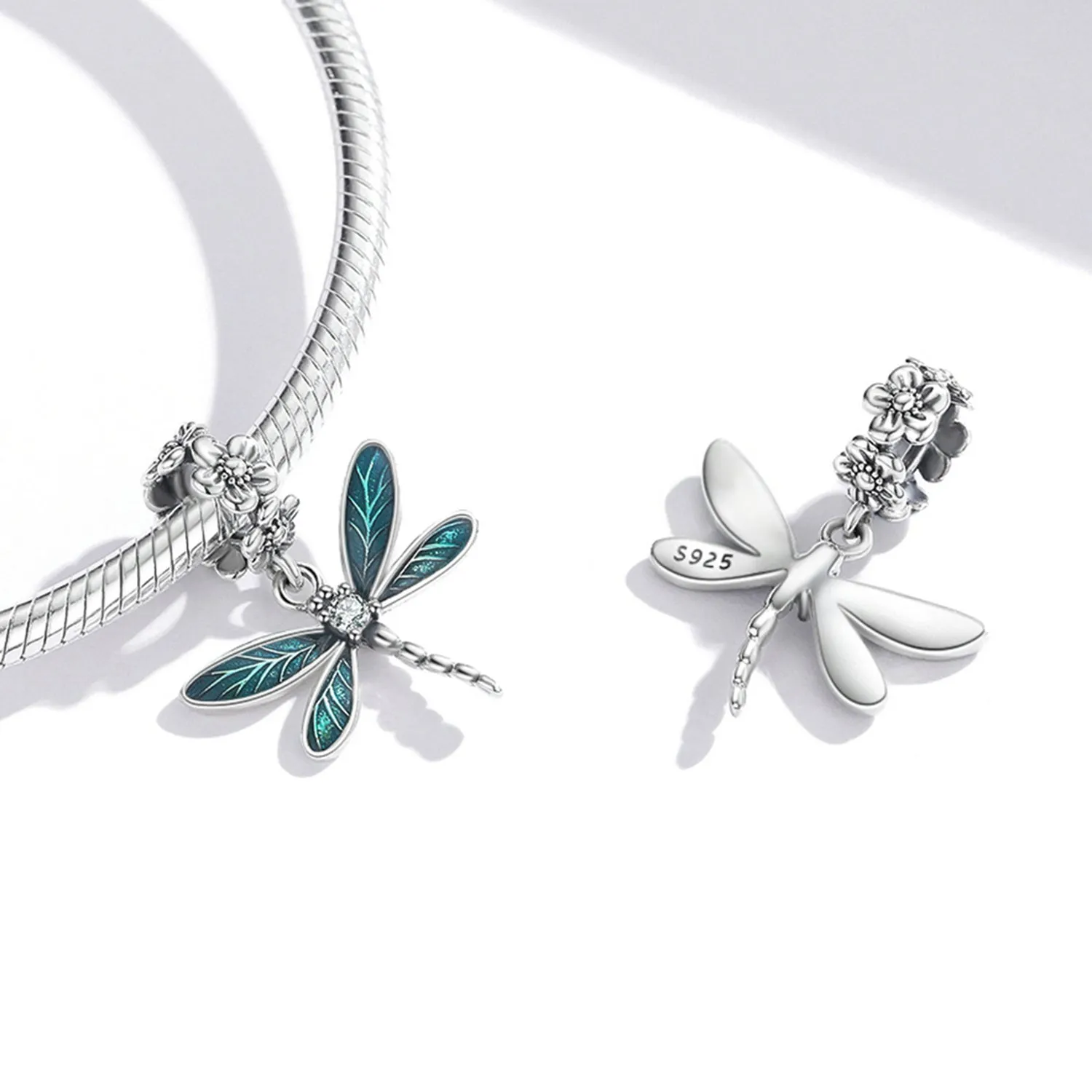 Blue Dragonfly Pendant Charm