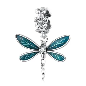 Blue Dragonfly Pendant Charm