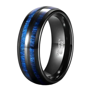 Blue Maple Inlay Men's Tungsten Wedding Band