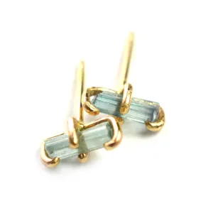Blue Tourmaline Stud Earrings
