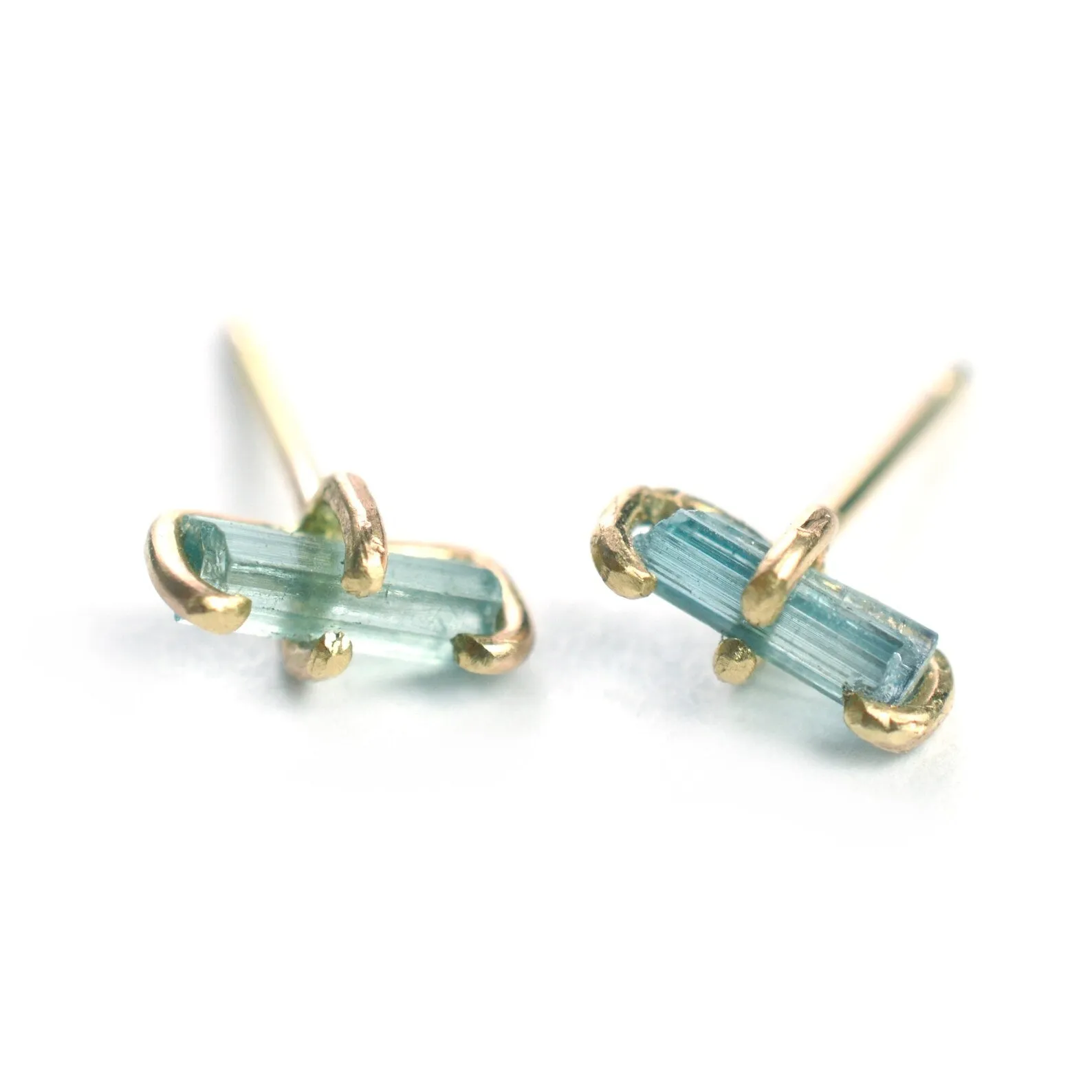 Blue Tourmaline Stud Earrings