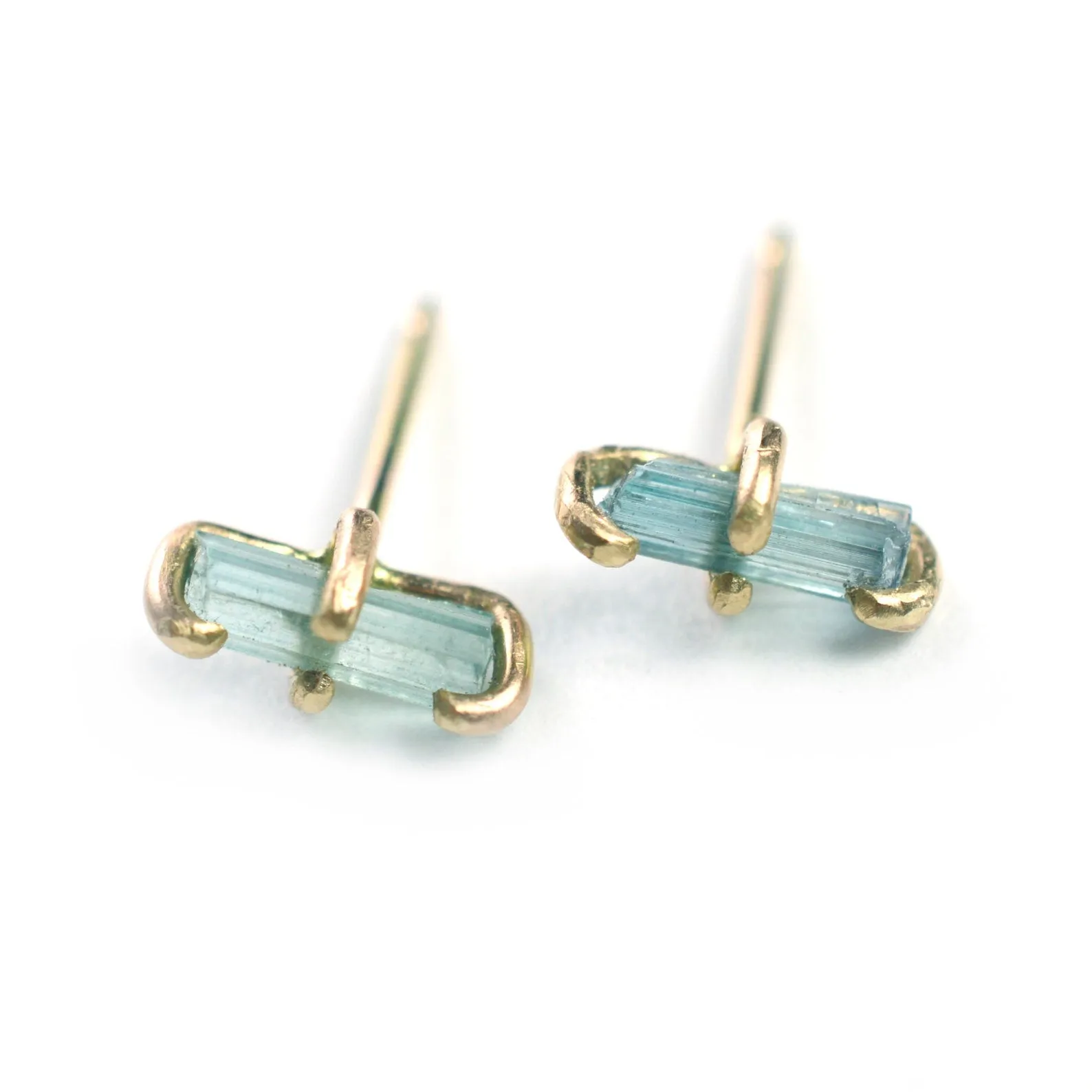 Blue Tourmaline Stud Earrings