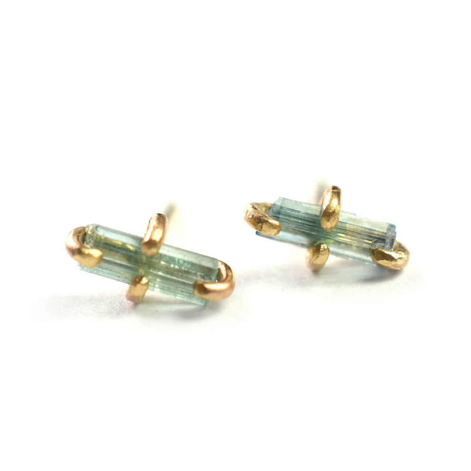 Blue Tourmaline Stud Earrings